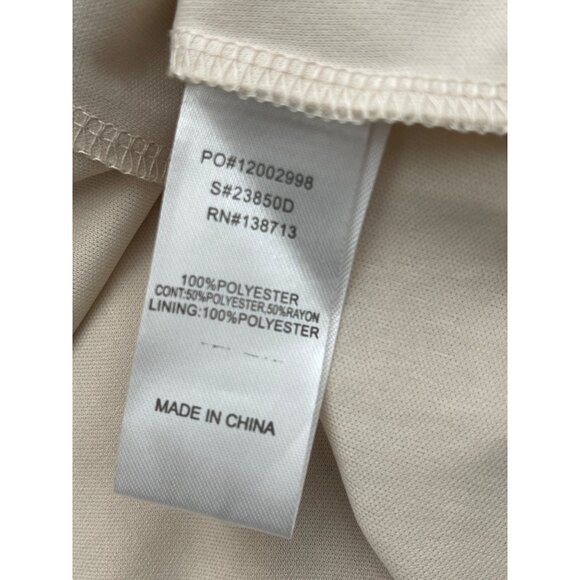 Doe & Rae Women Sleeveless Cream Overlay Dress with Side Buckle Detail Size M - Picture 8 of 9